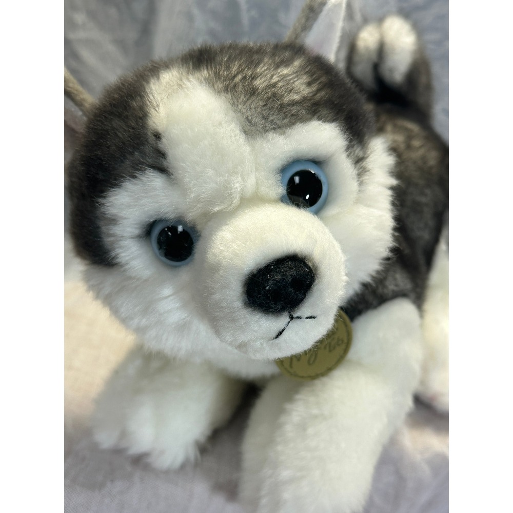 Aurora World Miyoni Tots Husky Puppy Plush Stuffed Animal Grey White Blue Eyes